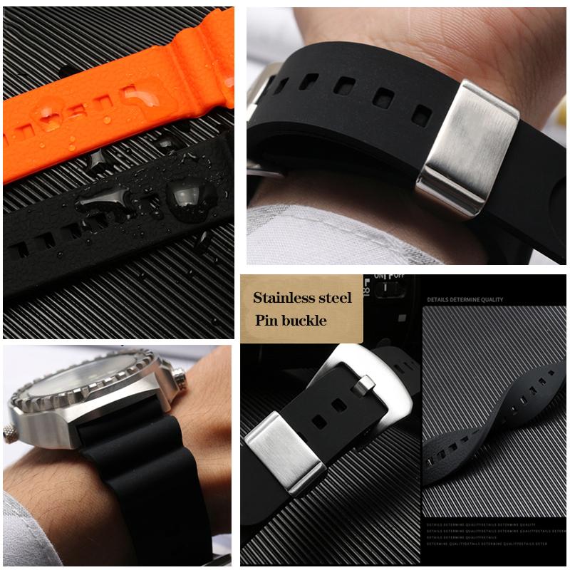 22mm Diving Rubber Strap for Seiko Watch SKX007 PROSPEX SRP777J1 No.5 Water Ghost Abalone Men Sport Silicone Watchband Bracelet