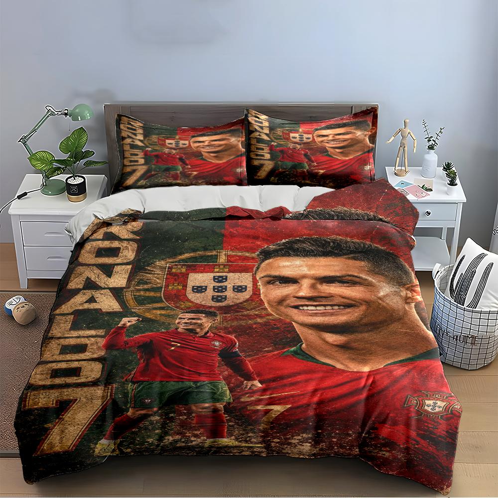 Portugal Football Star Bedding Bedding Duvet Cover Set Duvet Cover Pillowcases Home Decor (1 * Duvet Cover 2 * Pillowcases, without duvet insert)