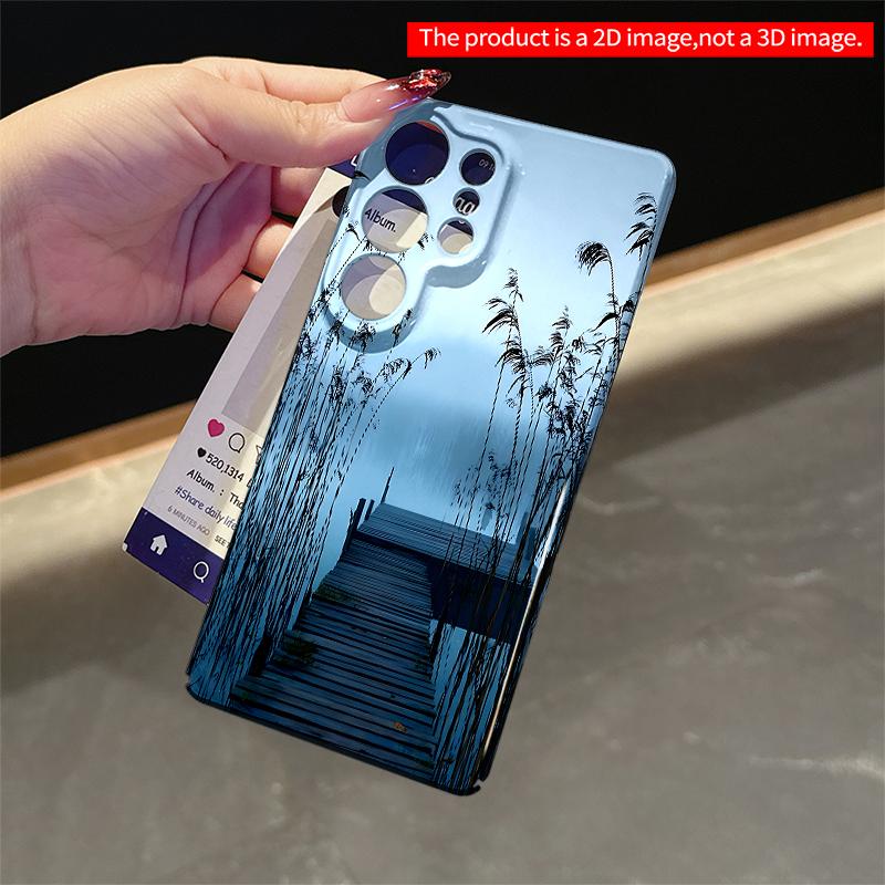 2DFlat Samsung phone case Foggy Dock Amid Reeds Phone Case Applicable to Galaxy S22 S23 S24 S25ULTRA S26 A12 A13 A14 A15 A16