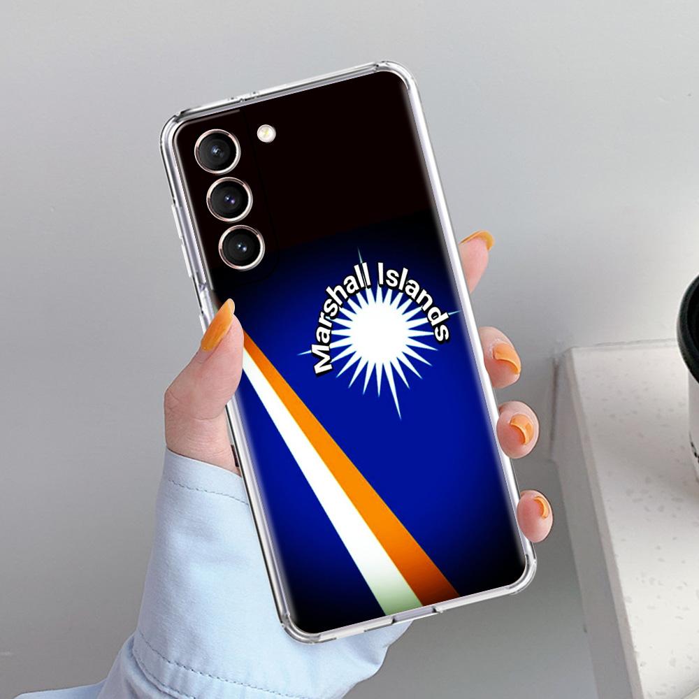 Чехол для телефона Samsung Galaxy S26 S25 S24 S23 S22 Ultra S20 S21 FE 5G Plus Мягкий прозрачный чехол Флаг Маршалловых островов