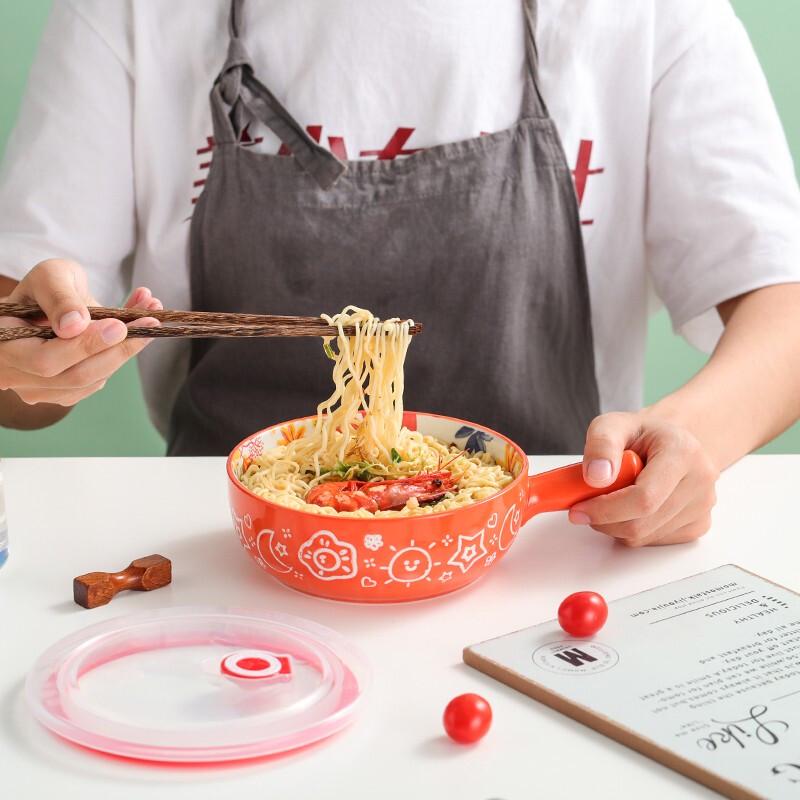 Cartoon Ceramic Handle Bowl