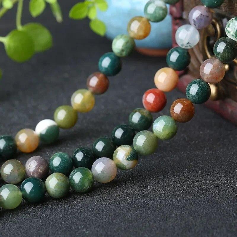 Натуральные индийские агатовые бусины-прокладки для изготовления ювелирных изделий, браслет, аксессуары «сделай сам», 4, 6, 8, 10 мм