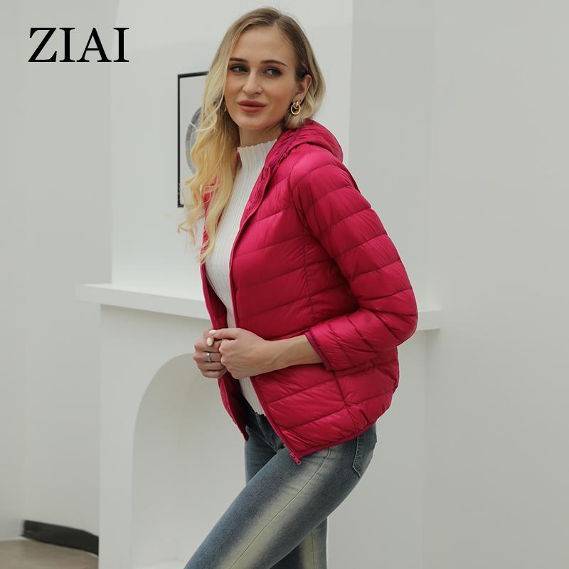 ziai 2024 NEW Women's Fall Jacket Hooded Casual Thin Cotton Zipper Quilted Coat Female Clothing ZM-DM27