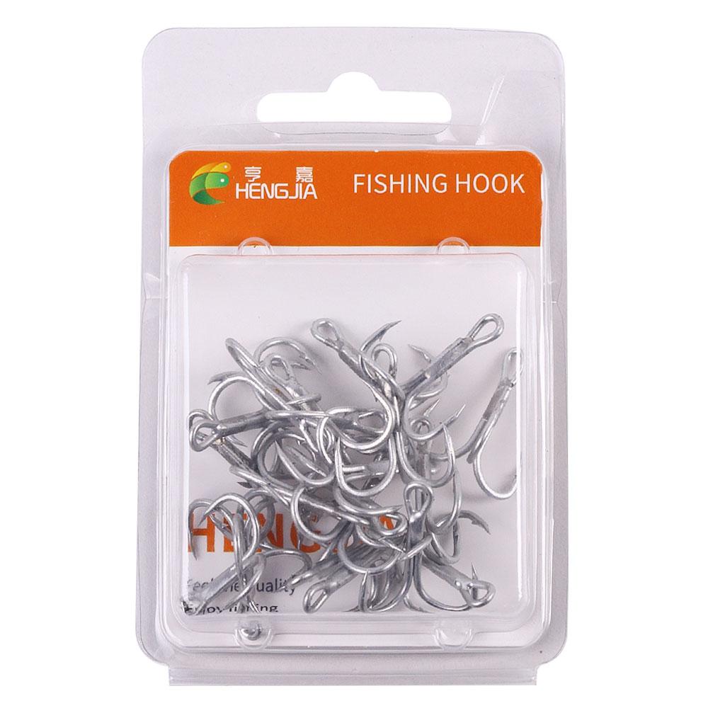 20Pcs/box Fishing Triple Hooks Casting Fishing Hook High Carbon Steel Super Sharp Strength Carbon Steel Angle Hook