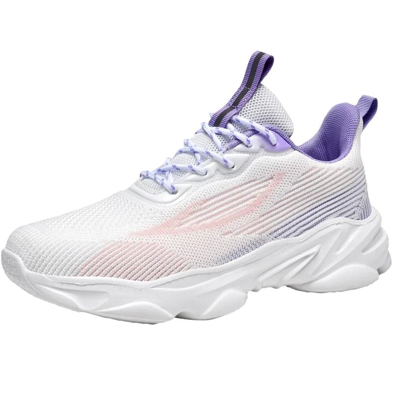 Ladies Sneakers Women's Mesh Flats Shoes Woman Lace Up Breathable Casual Female Shoe Comfort Candy Color Solid Ladies Plus Size