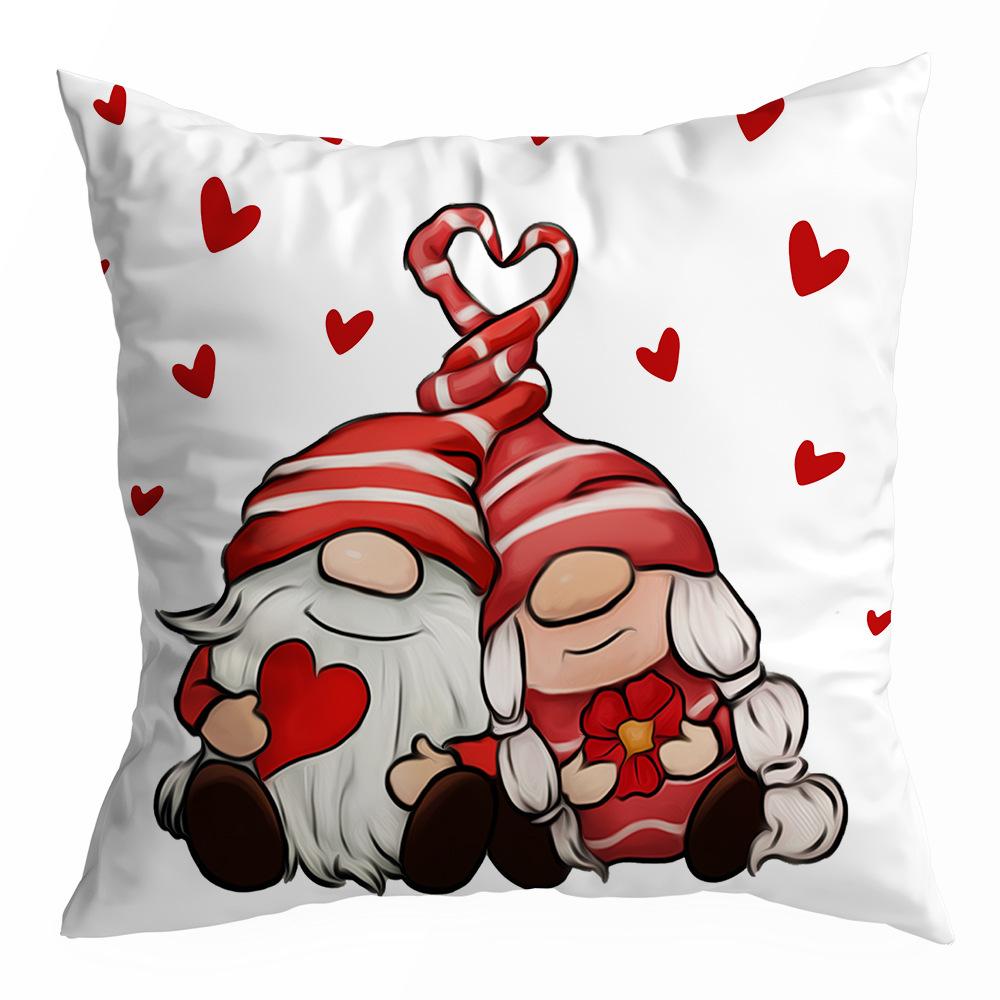 Наволочка на День святого Валентина, Бархат "персиковая кожа", Принт "сердце", Домашний текстиль, Наволочка на диванную подушку, Подушка для поясницы и спины в машину