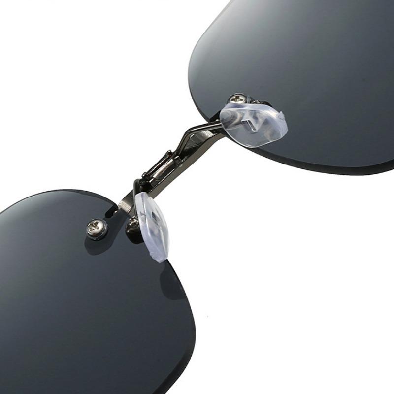 Квадратные металлические солнцезащитные очки без оправы маленькие модные очки UV400 для езды на велосипеде, вождения, путешествий