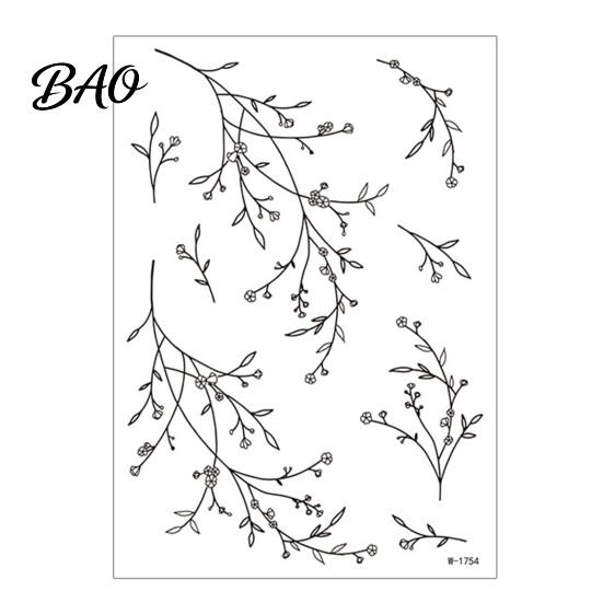 Removable Tattoo Transfers 1 Sheet Temporary Stickers, Waterproof Flowers Leaves Tattoos, Hypoallergenic Tattoos Fake Arm Shoulder Legs Back
