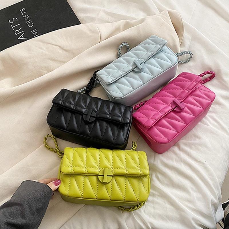 IELGY women's chain small square bag texture simple messenger