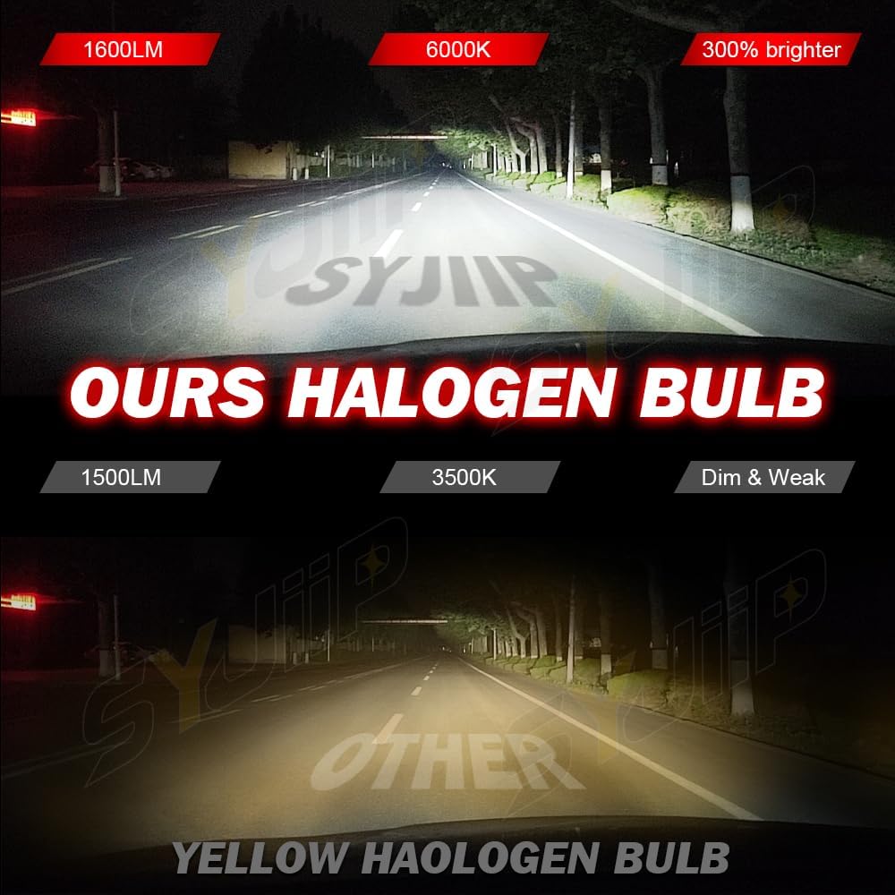 Upgraded Halogen Headlight Bulbs For Compatible For Chevy Silverado 1500 (2007-2015)/ 2500 3500 (2007-), 9005 H11 High And Low Beam Halogen Headlamp
