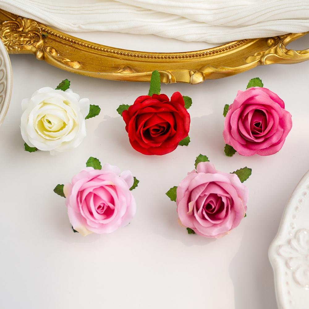 Artificial Flowers Silk Rose Heads Home Wedding Wreath Garden Decor Festival Indoor Party DIY Gifts Box Scrapbooks Craft Hotsale