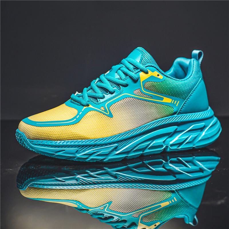 Fashion shoes new running fitness sneakers mesh breathable four-color platform casual men's shoes