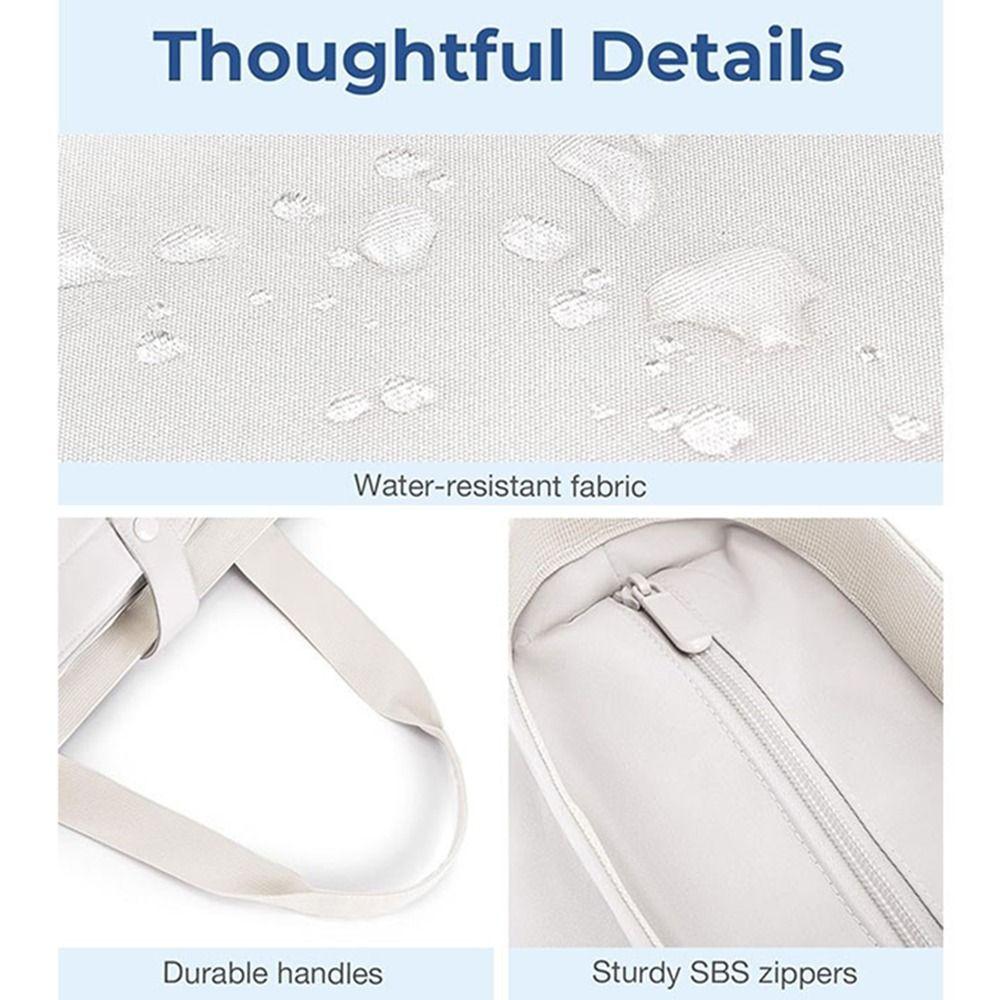 Zipper Foldable Tote Bag Portable Shoulder Handbag Hand-held Large Shoulder Bag  Women