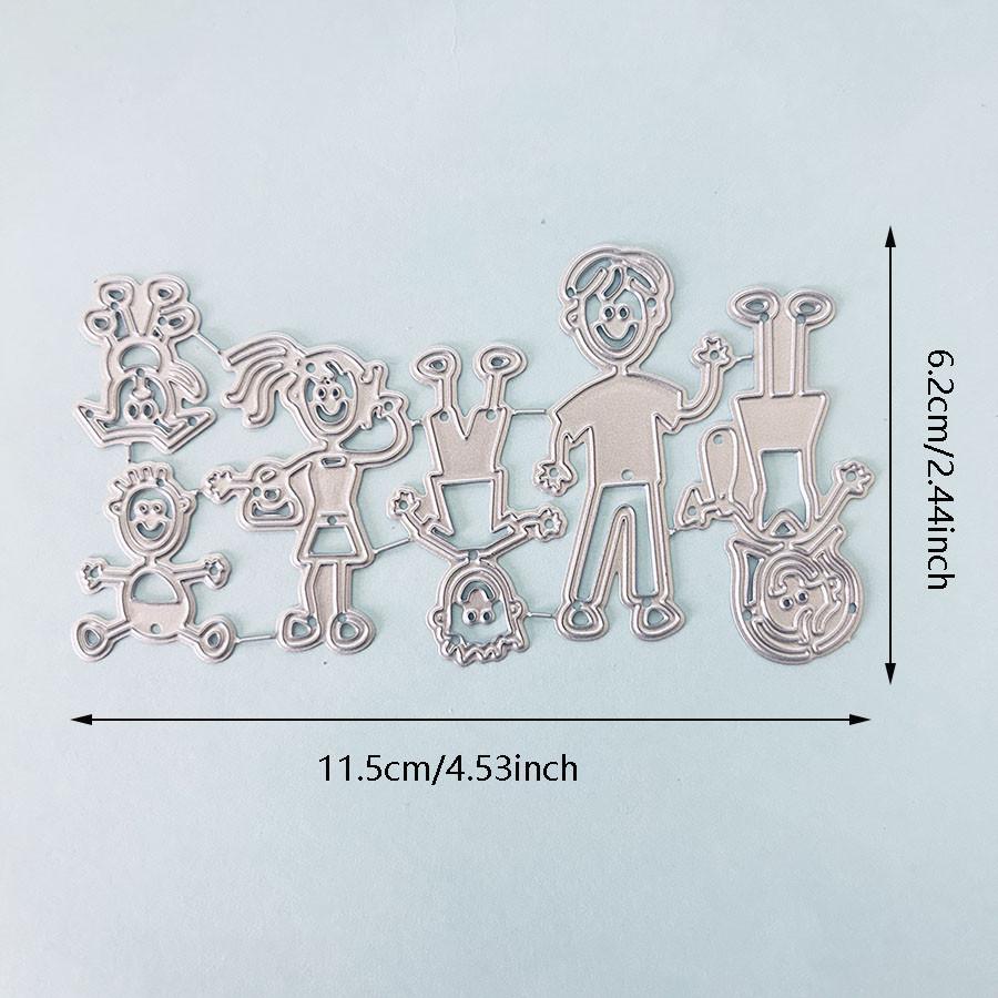 Family with Dog Metal Cutting Dies for Scrapbooking Photo Album Decoration DIY Cards Making Craft Dies Cut