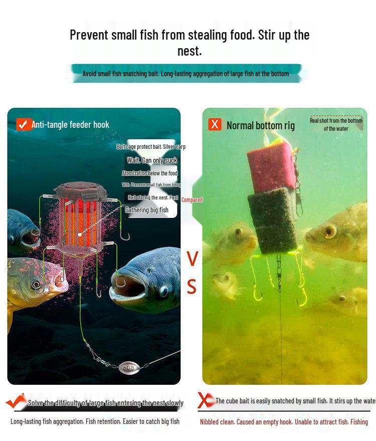 Клетка-ловушка с крючком для ловли толстолобика и белого амура на дне с плавающей откидной пластиной для донной ловли амура