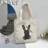 Large Capacity Canvas Bag Casual Shoulder Bag New Fashion Harajuku Simple Cartoon Cute Tote Bag