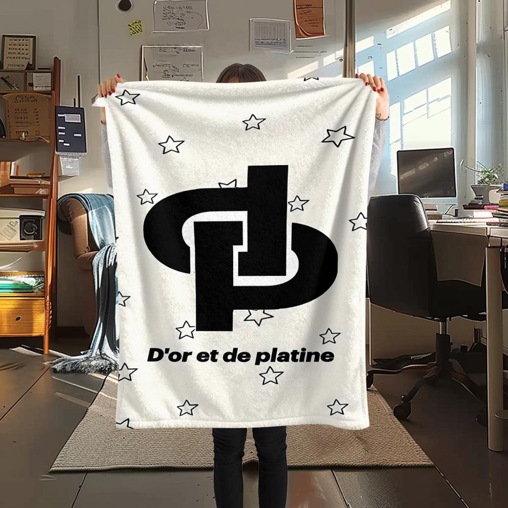 1 шт. Фланелевое одеяло JuL C'est Pas Des Lol Print, Высококачественное, Для всех сезонов, Декор для дома, Тепло и комфорт, Идеально для рождественских подарков