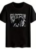 Футболка LED-ZEPPELIN Графическая - Черная с коротким рукавом, с круглым вырезом, с портретами участников группы