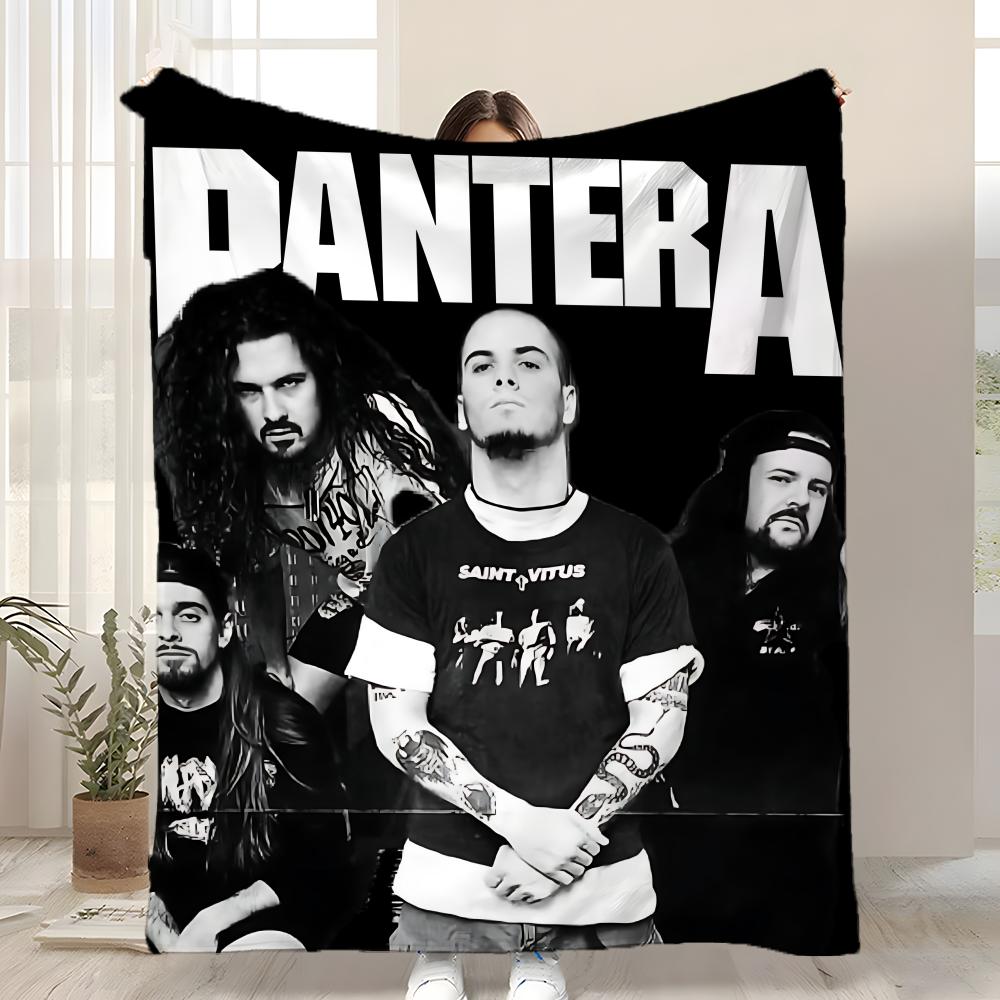 P-Pantera Band Throw Kid-Friendly Flannel Throw Blanket Soft Warm Anti-Static Washable All Season