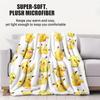 Cute Pikachu Emoji Collection AllPrint Flannel Blankets Cozy Warm Universal for Boys Girls for Home Camping Office Decoration