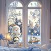 Статические наклейки на рождественские окна без остатков Санта Снеговик Снежинка Декальки для дома и офиса Стекло Праздничный декор