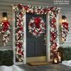 Christmas Wreath for Front Door Christmas Door Wreath Red Ball Ornaments for Door Window Mantle Indoor Outdoor Christmas Decorat