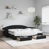 VidaXL Daybed with Trundle and Drawers Black 90x190 Cm Velvet 3197388