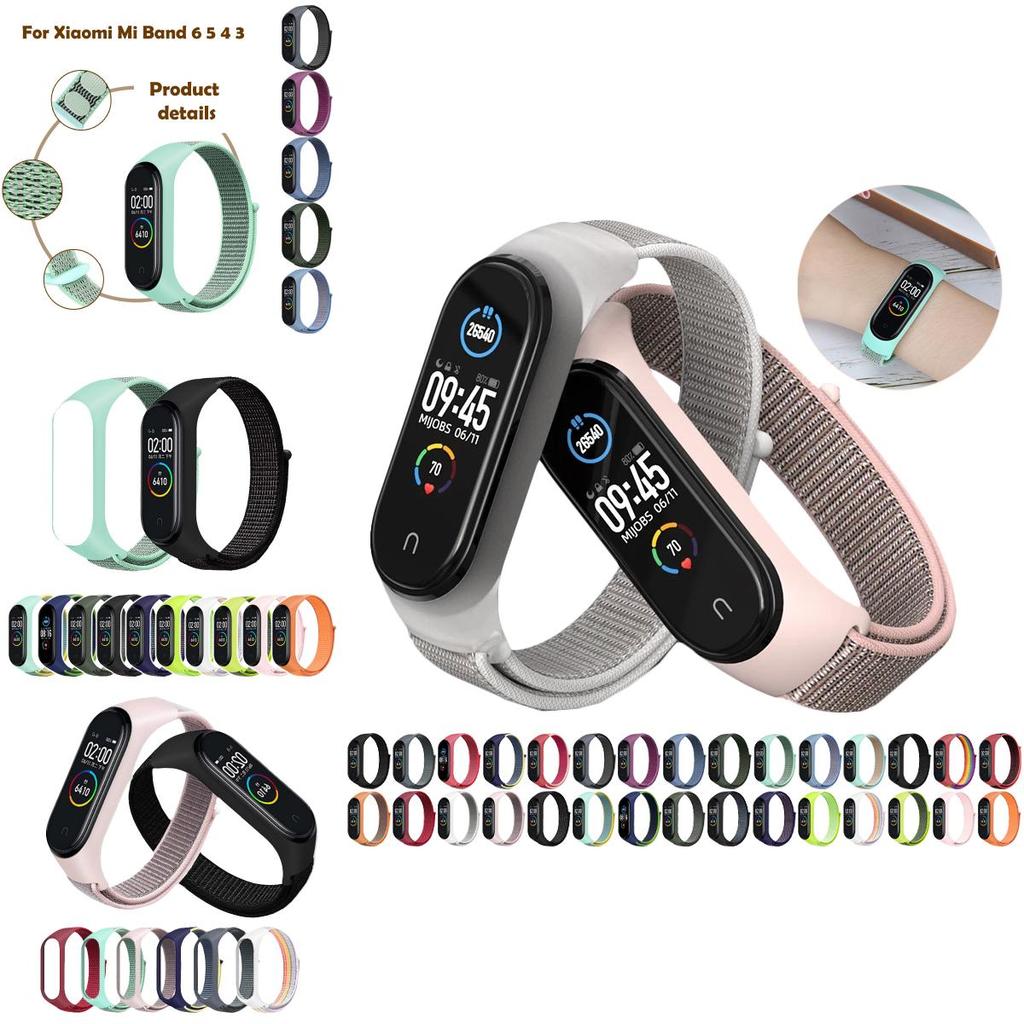 Прочный нейлоновый ремешок для Xiaomi Mi Band 3/4/5/6 Регулируемая дышащая петля Замена Легкий