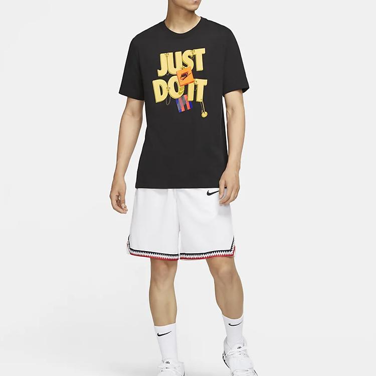 Nike Dri-Fit Just Do It Футболка с короткими рукавами и графическим принтом Мужские топы Черные CV1076-010