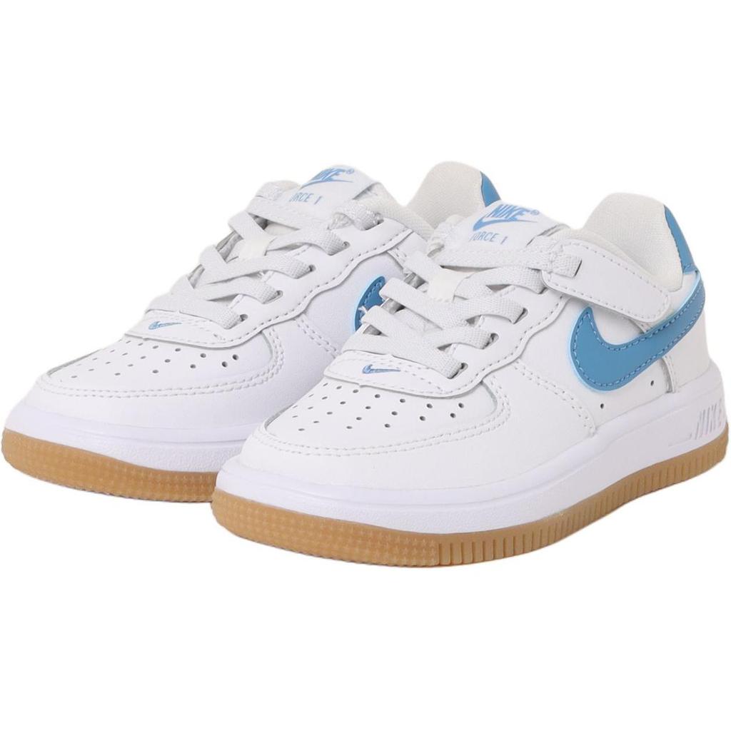 Nike Force 1 Low EasyOn PS White Blue Beyond Gum Kids Sneakers Gum-Light-Brown FN0237-115