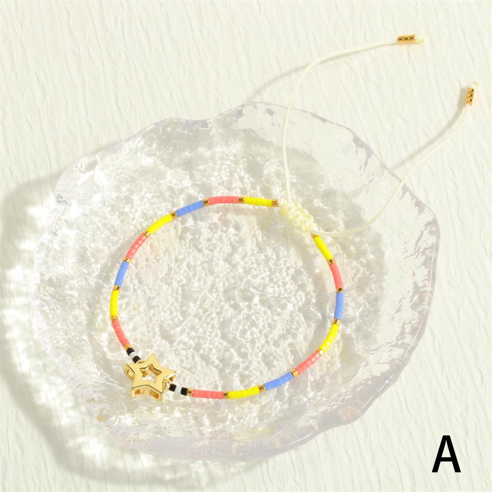 Bohemian Layered Colorful Bead Bracelet with Lucky Evil Eye Charm