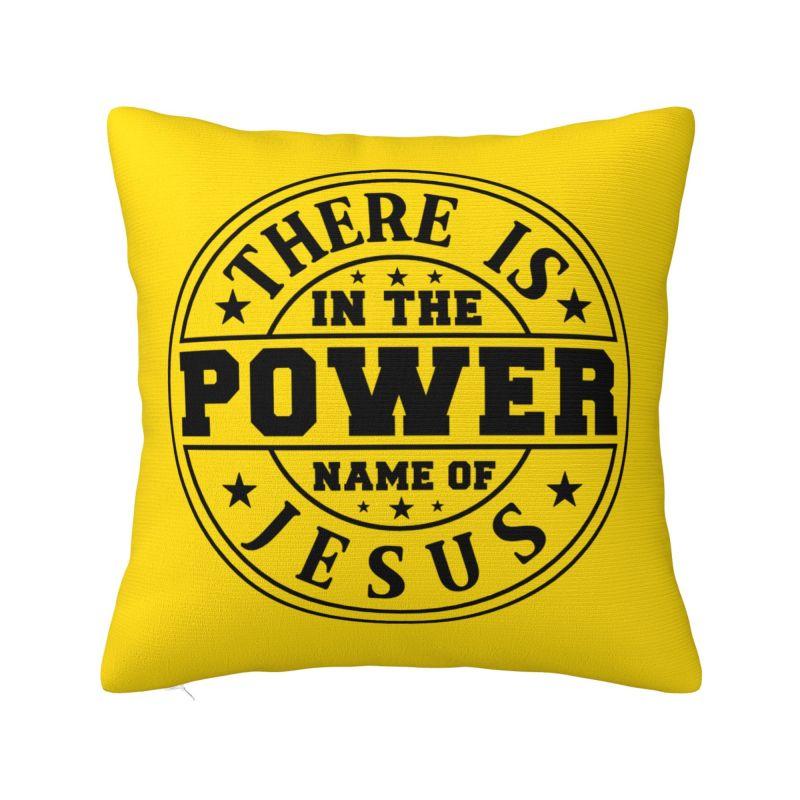 Power In The Name Of Jesus Throw Pillow Case Bedroom Decoration Christian Faith Cushions Cover For Sofa Polyester Pillowcase
