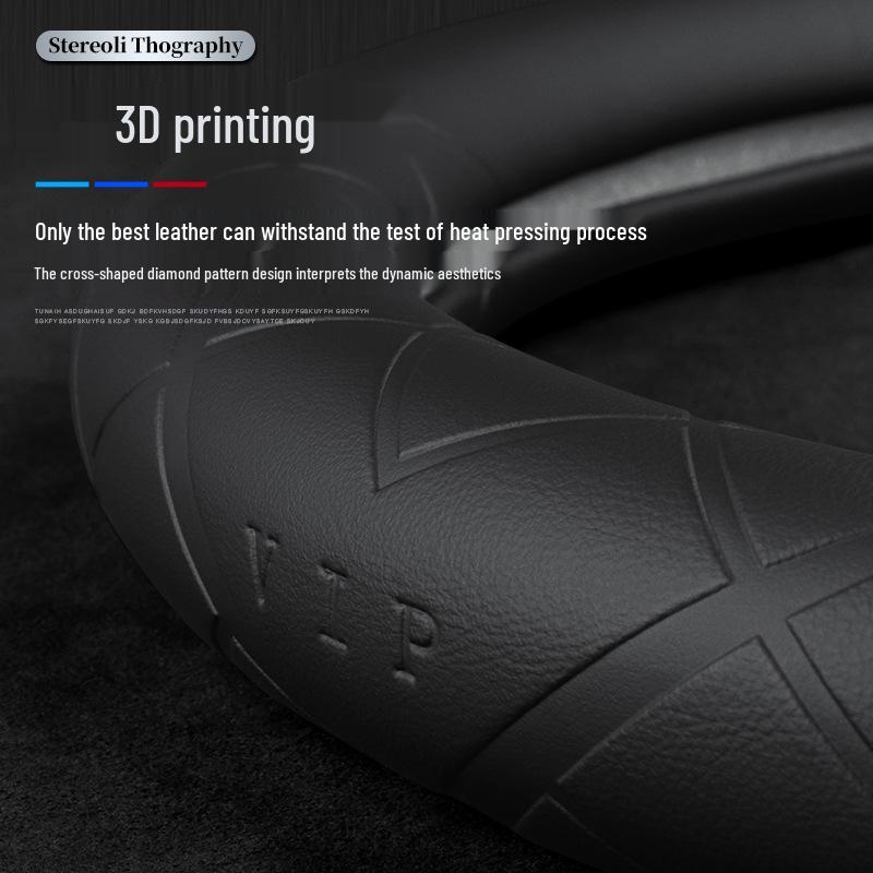 BYD Steering Wheel Cover: Genuine Leather Fit for Tang, DMI, Song Pro, Qin Plus, Han EV, Dolphin, F3, S7.