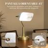 Banker Desk Lamp, Adjustable Shade, Rocker Switch, White