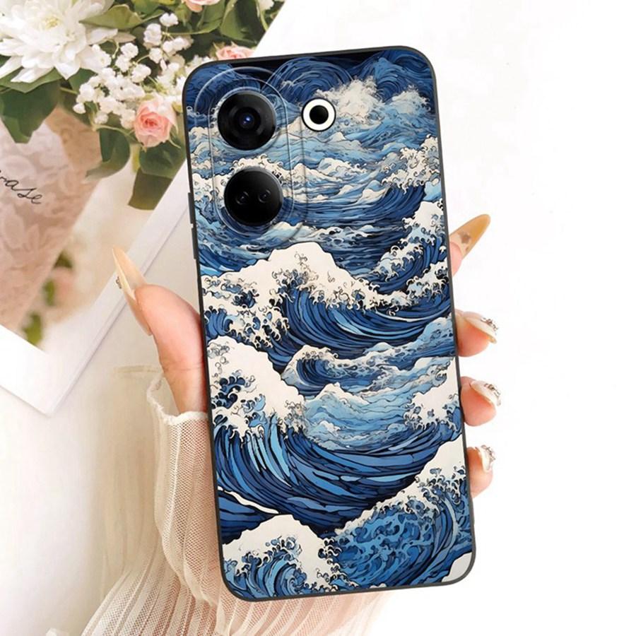 Чехол для телефона Tecno Camon 20 Premier CK9n Чехол Модный Минимализм бант цветок Мягкий Силиконовый Корпус Tecno Camon20 20Pro Funda