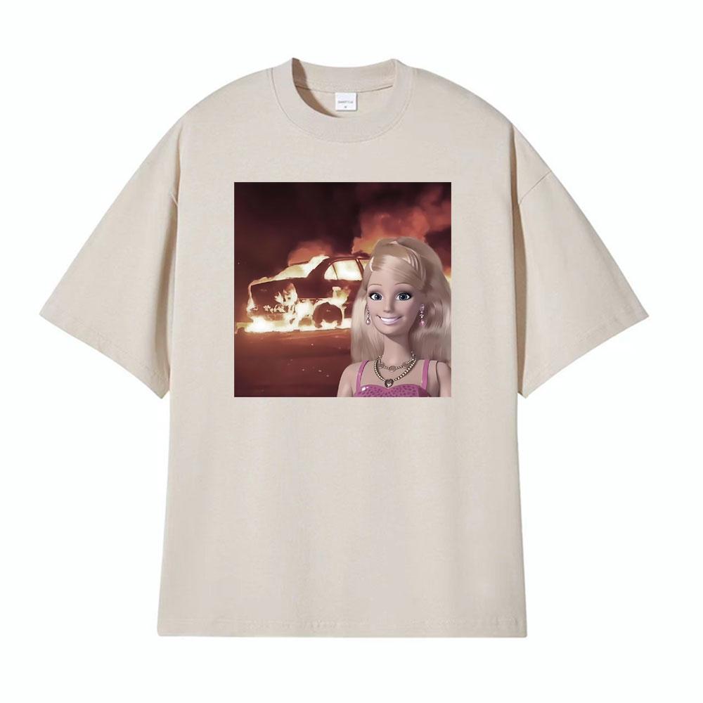 Vintage Doll Face Meme Comfort Weird Aesthetic T Shirt Unisexs Clothes Fashion Street T Shirts Summer Casual Short Sleeve Tshirts