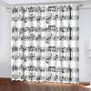 Music Notes Guitar Piano Key 3D Printed Modern Luxury Cello Thin Window Curtains for KidsBedroom Living Room Bathroom Door Decor
