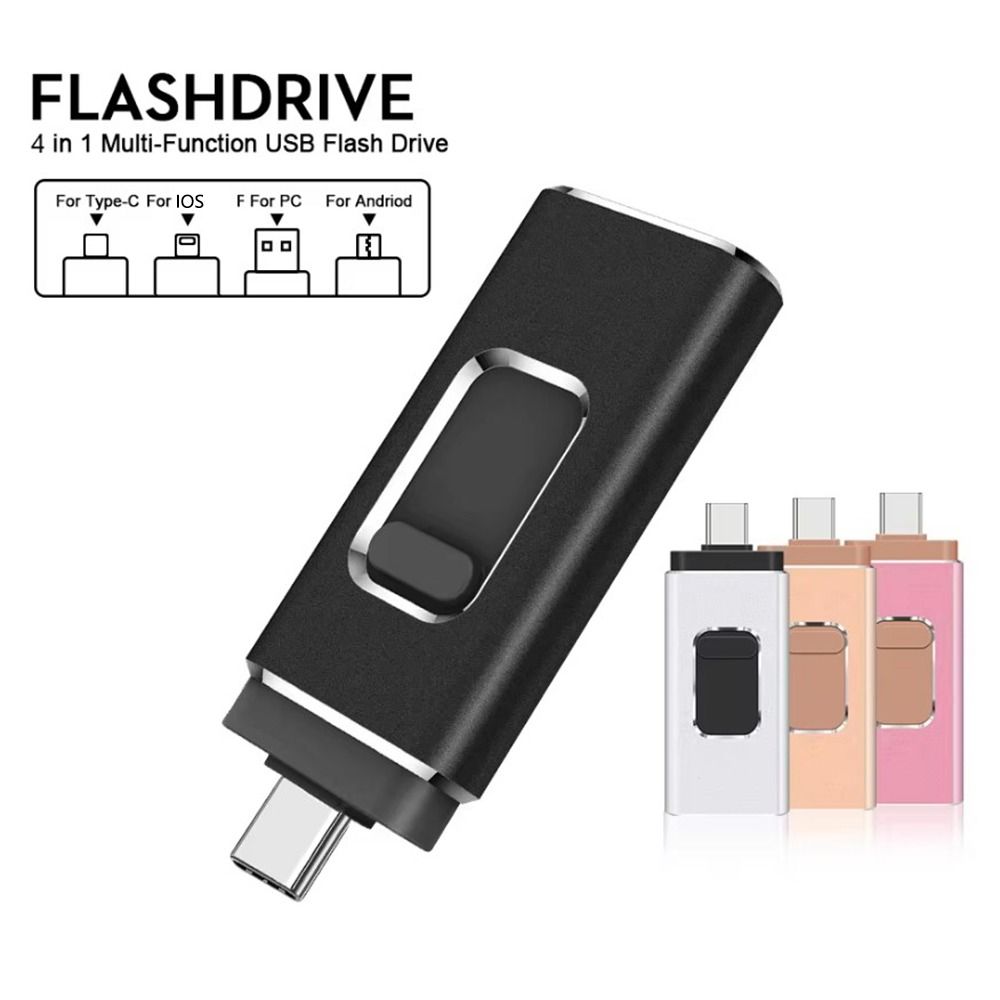 Флеш-накопитель 4-в-1 для телефона, внешняя память типа C, OTG, внешние данные, аксессуары для телефона