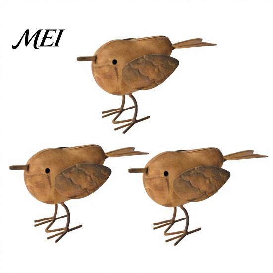Handcrafted Animal Decor for Home Rustic Metal Birds Decoration, Outdoor Bird Garden Statue Decorative Ornaments, Unique Statues Birthday Gifts