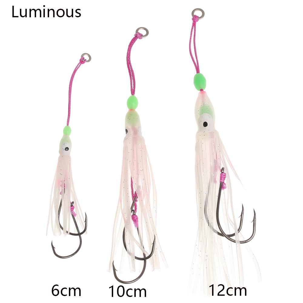 Portable Swim Squid Skirt Lure Saltwater Octopus Bait Hook Fishing Tackle Soft Silicone