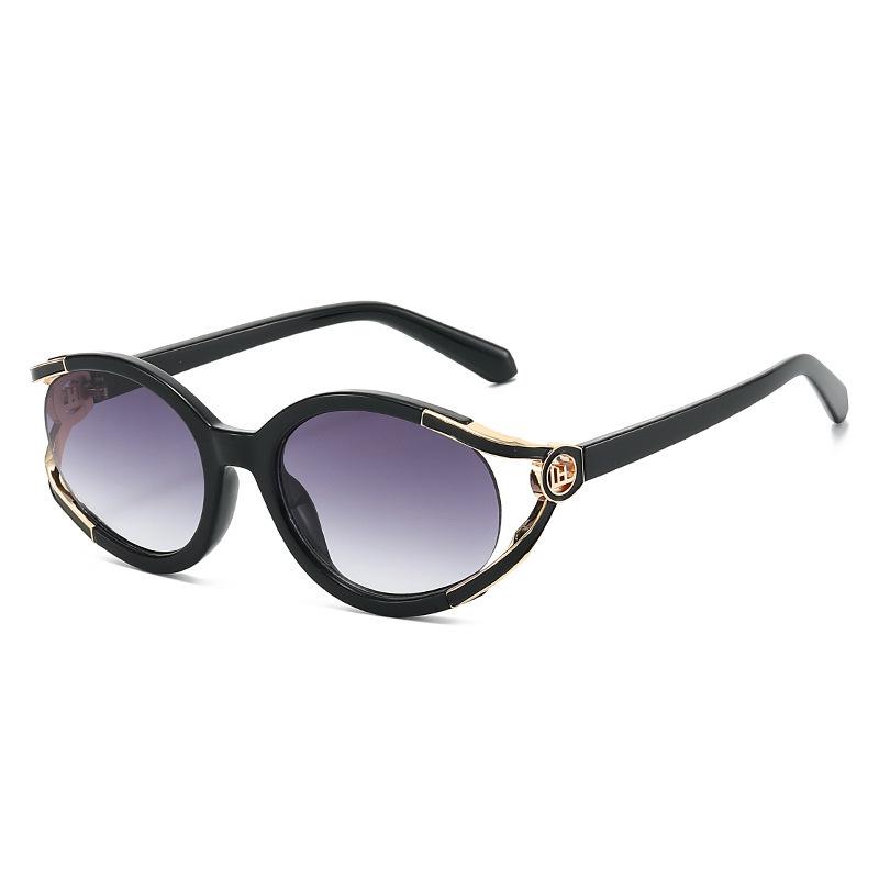 Fashion European and American large frame women's luxury sunglasses UV protection sunglasses personalized hollow glasses
