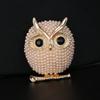 Sparkling Rhinestone Owl Brooches Luxury Lapel Pins Elegant Animal Brooches  Office