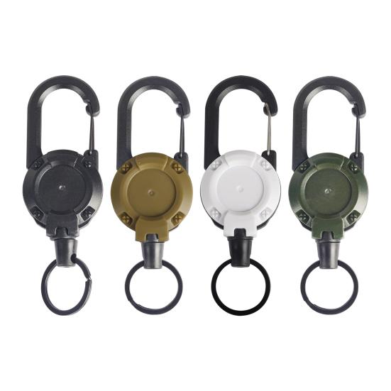 2 шт. прочный выдвижной брелок для ключей держатель значка многофункциональный инструмент карабин зажим ключи значки тактическая катушка удостоверения личности с выдвижным шнуром