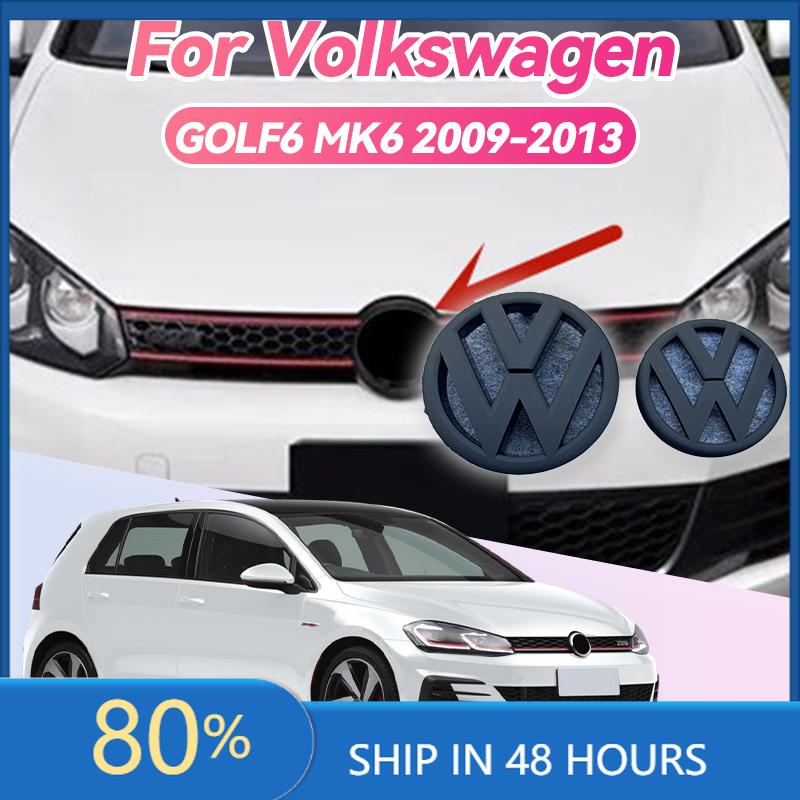 BGI1 2026 New For VOLKSWAGEN VW 2pcs 135mm 110mm Car Front Grill Badge and Rear Trunk Emblem Lid Logo Car Styling For Golf 6 MK6 2009 GE9