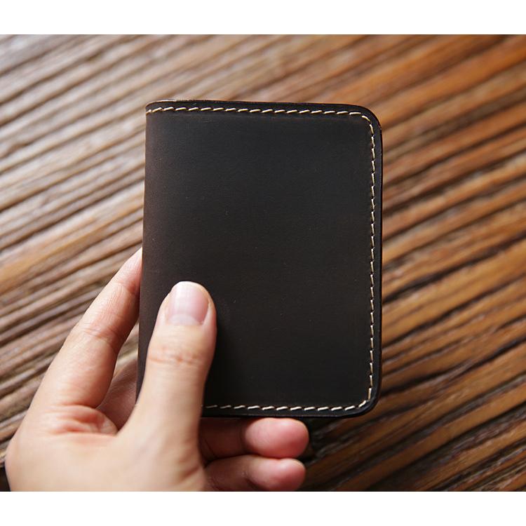 Кожаные чехлы для карт в стиле ретро Crazy Horse, мужской первый слой из воловьей кожи, держатель для кредитных карт, кошелек ручной работы, короткий ультратонкий тонкий чехол для удостоверения личности водителя