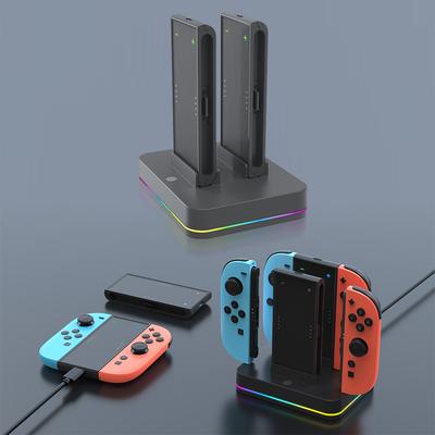 Зарядная станция-подставка для контроллеров Joy-Con Switch 2 для Nintendo Switch 2 Joy-Con, RGB-зарядка до 4 контроллеров