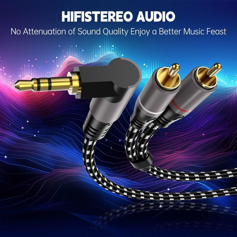 Профессиональный аудиокабель 3,5 мм в нейлоновой оплетке, Hi-Fi стерео провод для динамика, позолоченный аудиоразветвитель, аксессуары для динамиков