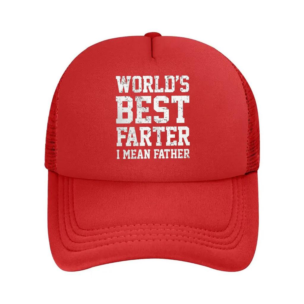 Worlds Best Farter I Mean Father Text Mesh Baseball Cap Casual Hat Outdoor  For Womens Unisex FeUnisex