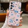 Чехол с цветочным рисунком «Черничные бантики» для Samsung S26 S25 S24 Ultra S23 S22 S21 FE A15 A16 A17 A26 A35 A36 A37 A54 A55 A56 A57 5G с текстурой кожи.