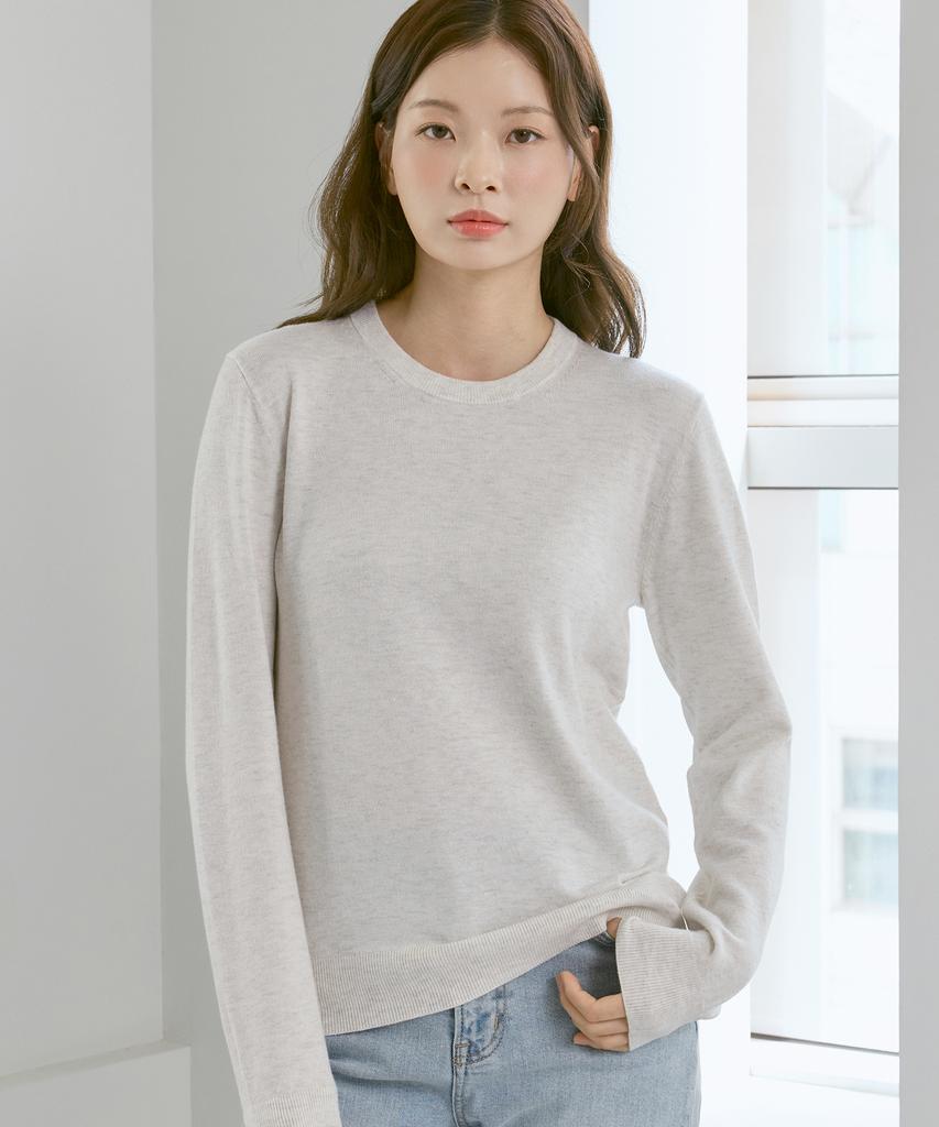 210EDIT Unisex Cashmere Blended Down Round [Oatmeal]_Zz5Sw010